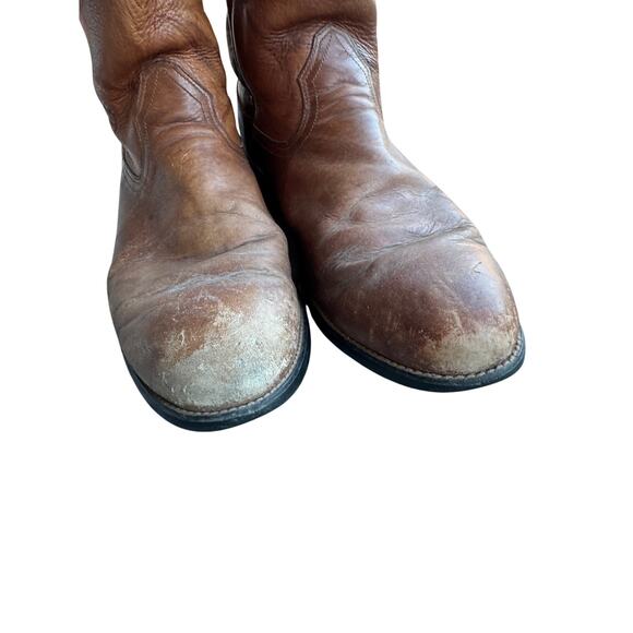 Ariat Men\'s Cowboy Boots Heritage Roper Western Brown Leather Round Toe Rodeo